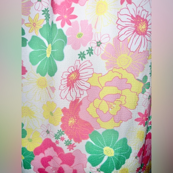 Floral Square Neck Midi Dress with Ruched Bust and Slit - Picture 10 of 12